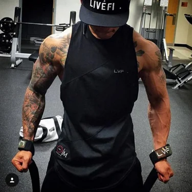 Men's Brand Gym Clothing Bodybuilding Singlets Sports Tank Top Man Fitness Shirt Muscle Guys Sleeveless Vest Casual Cotton Top 1