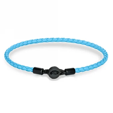 3MM Handmade Braided Leather Button Bracelet For Men Women Stainless Steel Bangle Couple Jewelry Custom Sizes Wholesale 6