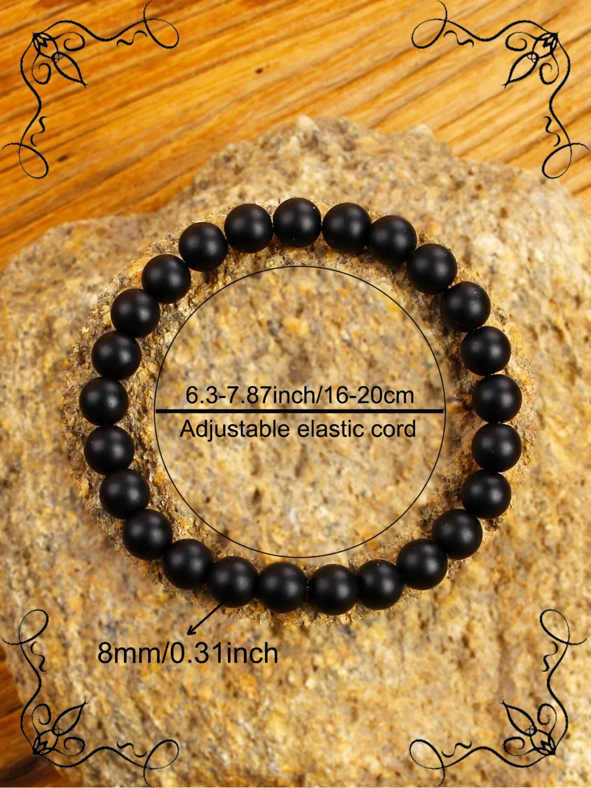 Natural Stone Matte Onyx Bracelet Men Natural Black Agate Bead Bracelet Women Yoga Meditation Healthy Handmade Jewelry wholesale 4