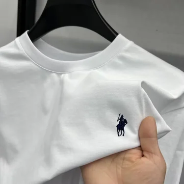 100% pure cotton short sleeve round neck men's T-shirt hot selling luxury brand summer exquisite pony embroidery breathable top 2