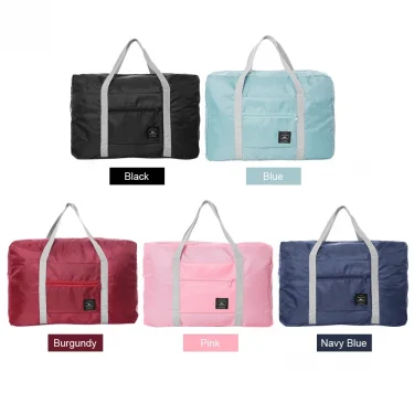 Solid Color Waterproof Folding Travel Bag Lightweight Large Capacity Luggage Bag 2