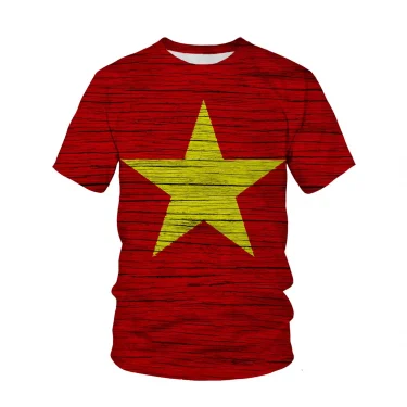 Vietnam Flag Pattern 3d Printed T-shirt Mens Fashion Street Casual Sports Tee Shirt Male O-neck Tops 1