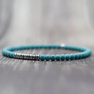 Natural Small Beads Bracelet Stone Handmade Blue Red Turquoise Braclet Men Women Lucky Armband Student Outdoor Biker Accessories 1