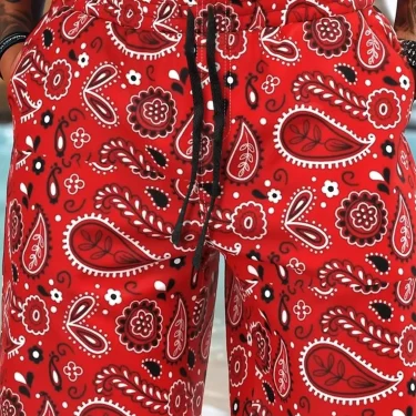 Men's Paisley Shorts Swimming Trunks Board Shorts Fashion Streetwear Pocket Drawstring Shorts Men's Underwear 3