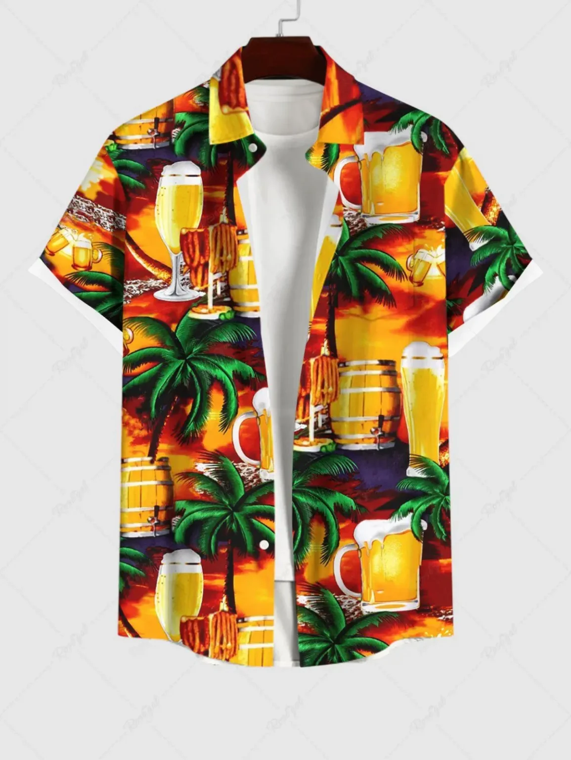 Fashion Men's Hawaiian Shirts 3D Printed Short Sleeved Button Down Lapel Shirt For Summer Oversized Tops Casual Shirt For Men 2