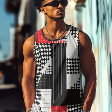 Summer new fresh style men's undershirt daily fitness sports street fashion breathable comfortable summer short sleeve 2