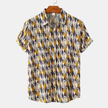 Hawaiian Ethnic style men's shirt 3D Print Leisure beach breathable button shirts street fashion short sleeved men's lapel tops 2