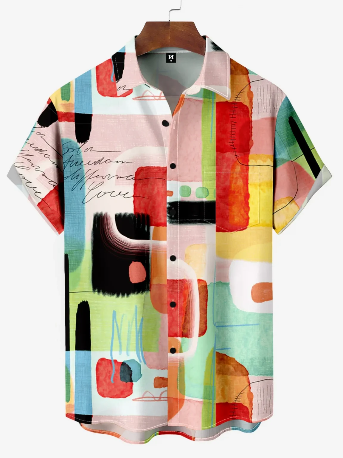Mens Shirt Short Sleeve Geometric Print Button Down Shirt Summer Beach Shirt Camping Shirt Short Sleeve Mens Formal Shirt 1