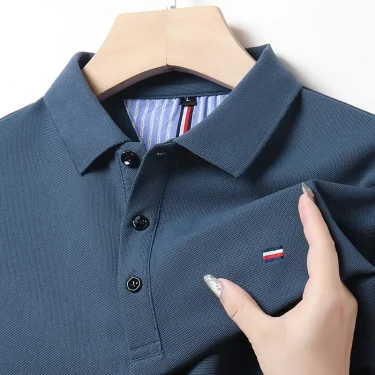 Men's Casual Fashion Polo Shirt Breathable and Comfortable Embroidered Top 6
