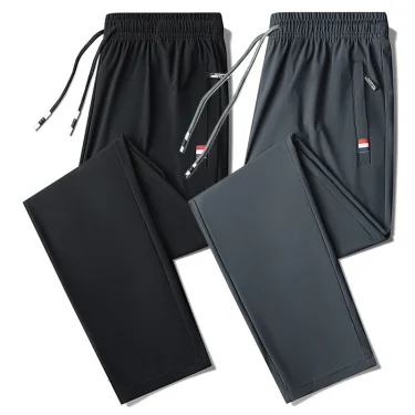 New Ice Silk High Quality Sports Comfortable Pants Sweat-absorbing Quick Drying Breathable Men's Outdoor Running Leisure Pants 3