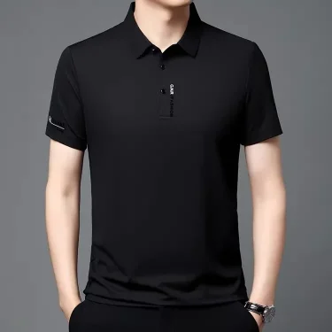 Summer new polo shirt high-end T-shirt new half sleeved seamless casual collar fashionable business thin men's clothing 5