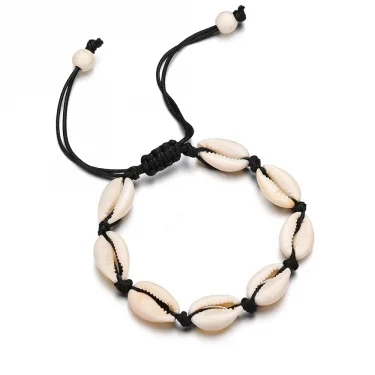 Bohemian Natural Sea Shell Charm Bracelets For Women Men Summer Sandy Beach Handmade String Rope Chains Bangle DIY Jewelry 3