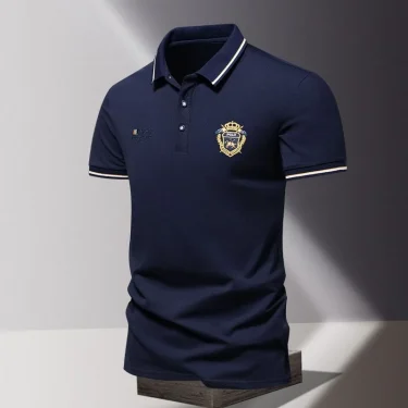 High end brand mens polo shirt summer new fashion cartoon embroidery short sleeve British casual lapel breathable men's clothing 2