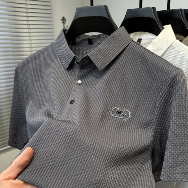 Summer new men's brand POLO shirt luxurious high-end customized relief design T-shirt fashionable business casual short sleeve 6