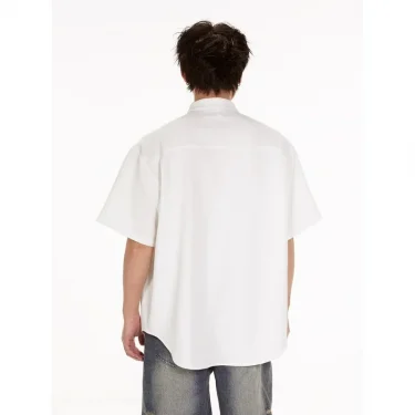 New Chinese-style Stand-up Collar Ice Silk Shirt Men Summer Trendy Engagement Outfit National Style Five-point Half-sleeve Shirt 2