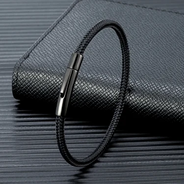 MKENDN Punk Simple Style Men Jewelry Non-fading Steel Wire Rope Bracelet Classic Cuff Charm Bracelet for Men Male Gifts 3