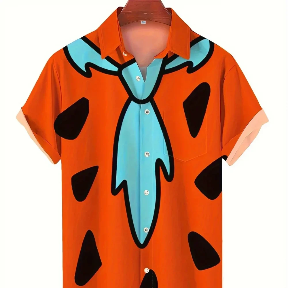 Tie Geometric Graphic Men's Shirt Fashion Hawaiian Shirts Clothing Button Summer Streetwear Men Clothes 1