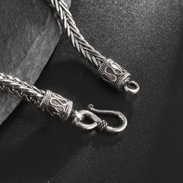 Retro Hemp Twine Rope Metal Bracelet For Men Stainless Steel Punk Gothic Woven Bracelet Biker Accessories Unisex Jewelry Gift 6