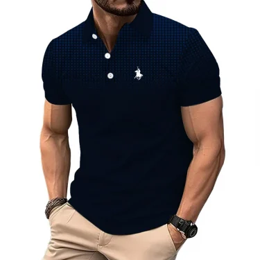 Men Clothes New Summer Short Sleeve Sport Lapel Polo Shirt Men Personality Casual 3D Digital Print Polo Shirt Men Sport Polo 2