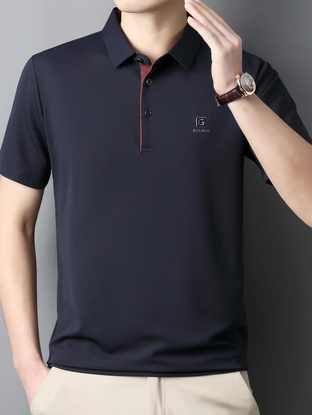 Men's lightweight summer short-sleeved Polo shirt, breathable polyester blend, ideal for golf, tennis and casual wear 2