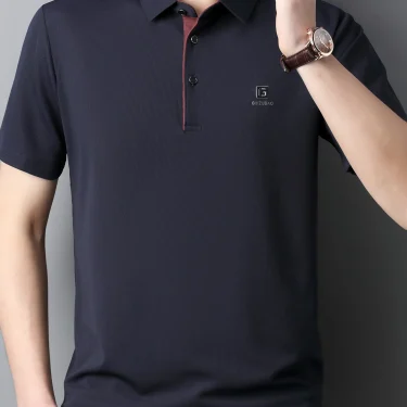 Men's lightweight summer short-sleeved Polo shirt, breathable polyester blend, ideal for golf, tennis and casual wear 2