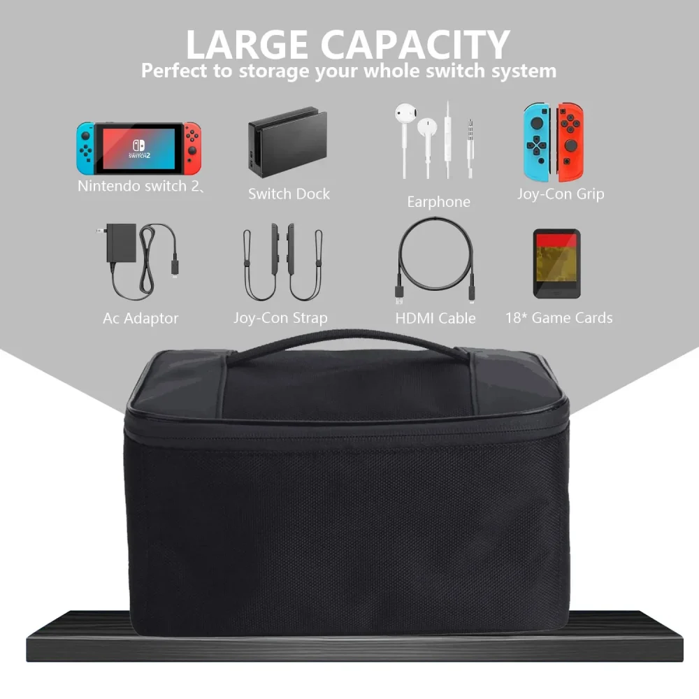 Large Storage Bag for Nintendo Switch 2 2025 Travel Carrying Protective Case for Switch2 Anti-Scratch Game NS2 Accessories 4