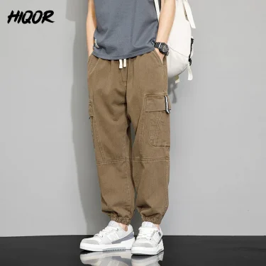 HIQOR Brand Casual Man Pants Spring Summer Thin Harem Cargo Pants Men New Multiple Pockets Loose Pantalones Cargo Baggy Trousers 2