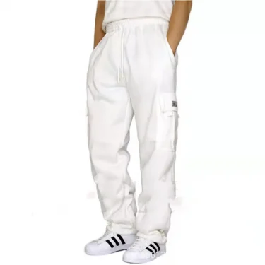 Mens Sweatpants Straight Fit Joggers for Sports and Streetwear Loose Oversized Drawstring Long Pants Men Multi-pocket Pants 4
