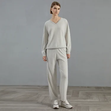 BC809 Autumn and winter high quality women's 100% cashmere trousers 4