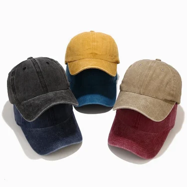2022 New Spring Summer Cap Washed Cotton Baseball Cap Men Women Casual Adjustable Outdoor Trucker Hat Snapback Casquette 1