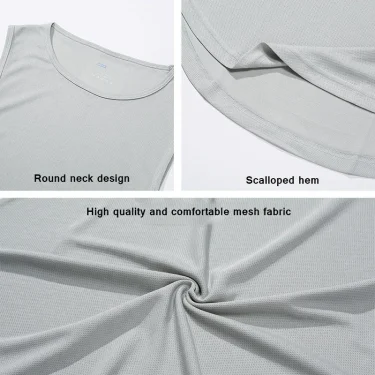 Summer Mens Gym Tank Tops Fitness Clothing Mesh Quick Dry Loose Fit Bodybuilding Sleeveless T Shirts Men Fashion Basketball Vest 6