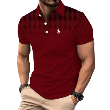 Men Clothes New Summer Short Sleeve Sport Lapel Polo Shirt Men Personality Casual 3D Digital Print Polo Shirt Men Sport Polo 1