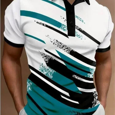 6XL Plus Size Men's Clothing Tie-dye Striped Pattern Fashion Polos T-Shirts Summer Short Sleeve 3D Printed Street Male POLO Tee 1