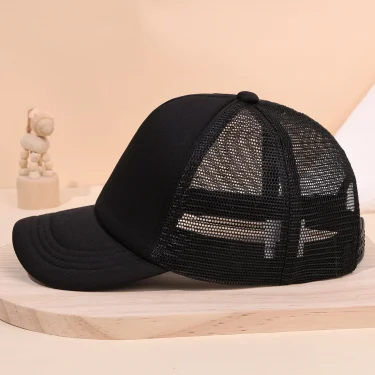 A children's mesh breathable baseball cap for spring and summer sun shading, children's duckbill cap trucker hat 4