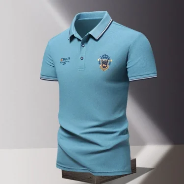 High end brand mens polo shirt summer new fashion cartoon embroidery short sleeve British casual lapel breathable men's clothing 4