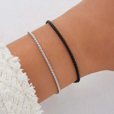 Stainless Steel Snake Bone Chain Bracelet Set for Men Women Punk Hip Hop Black Silver Color Couple Bracelets Party Jewelry Gifts 1