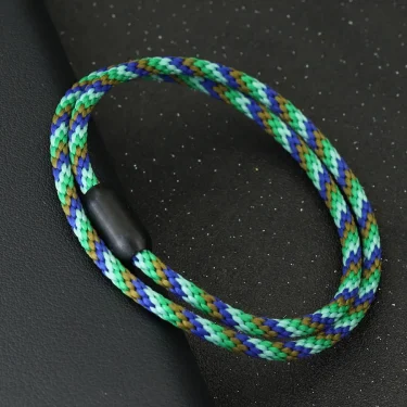 2025 Simple Style Rope Bracelet Men Stainless Steel Magnet Buckle Bilayer Macrame Braslet Outdoor Sports Riding Nautical Braclet 6