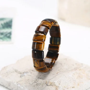 Natural Stone Square Beads Strand Bracelets Amethyst Rose Quartz Tiger Eye Gemstone Bracelet Women Men Fashion Jewelry Gifts 1