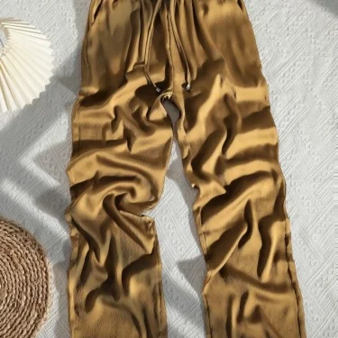 2025 Summer Fashion Women's Casual Trousers Loose Versatile Straight Sunscreen Wide Leg Pants 6