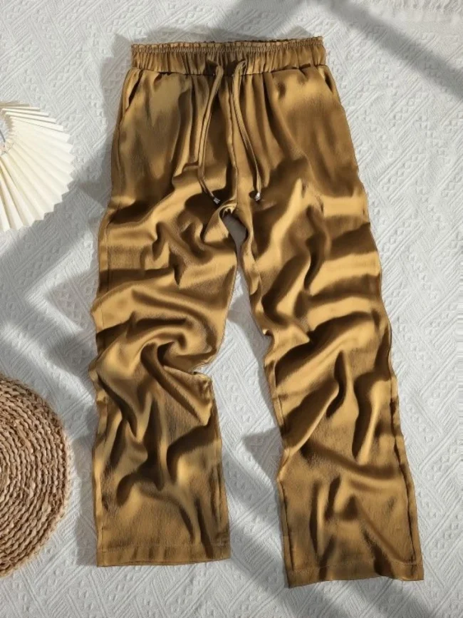 2025 Summer Fashion Women's Casual Trousers Loose Versatile Straight Sunscreen Wide Leg Pants 6