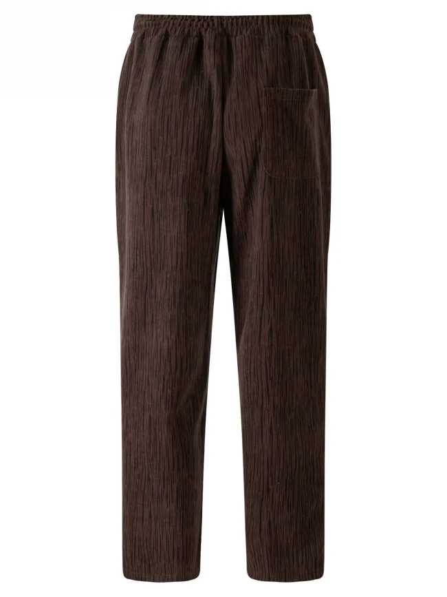 Spring new men's pants 2025 fashion corduroy high quality super casual trend for young men straight pants wide leg pants 6