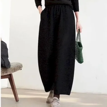 Lantern Pants Women Woolen Fabric Solid Design Casual Loose Korean Fashion Elastic Waisted Trousers Women Clothing Harem Pants 2