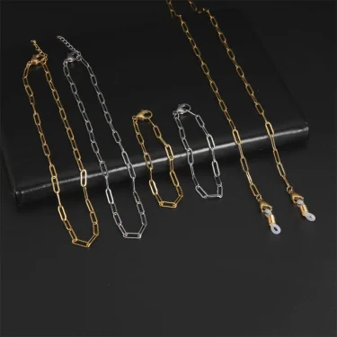 My Shape Punk Paperclip Bracelets for Women Men Oval Chains Cable Chain Bangle Stainless Steel Fashion Wrist Jewelry Wholesale 3