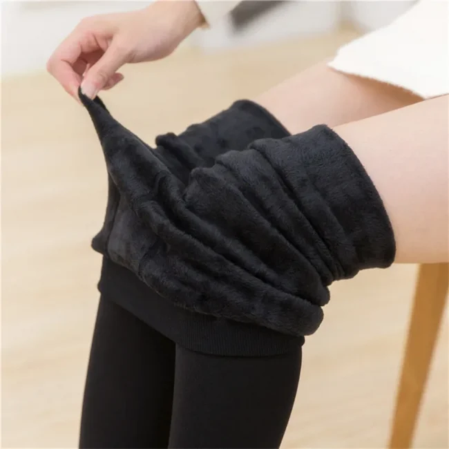 YRRETY Winter Warm Thick Tights Thermal Leggings Women Knitting Velvet High Elastic Thicken Black Lining Pants Skinny Clothes 6