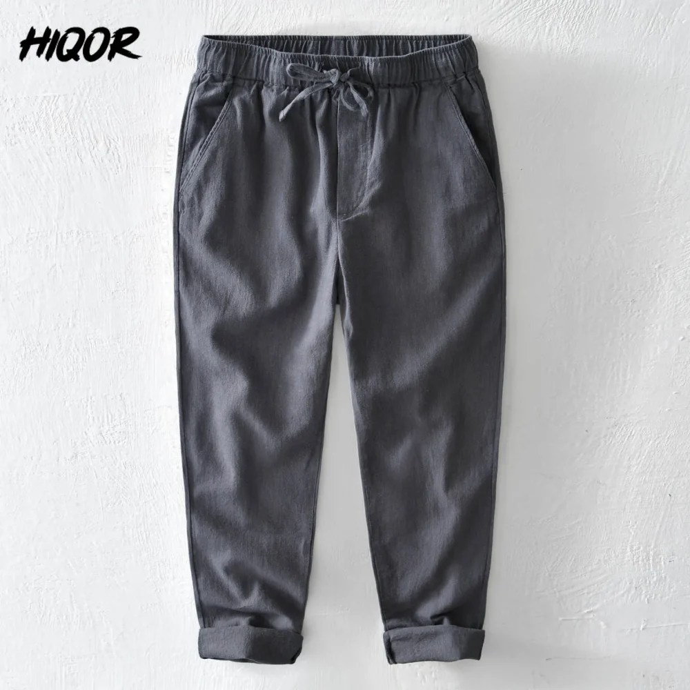 HIQOR 2025 Summer Men Linen Trousers Male Cotton Linen Casual Baggy Pants Breathable Pantalones Hombre Sweatpants Men Clothing 3