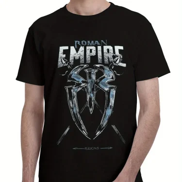 Men's Roman Empire Wrestling Pattern Cotton T-Shirt Summer New Men's Women's Retro Fashion Short Sleeve Top 1