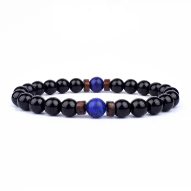 Volcanic Stone Bracelet for Men Lava Wooden 8mm Beads Bracelet Tibetan Buddha Wrist Chain Women Men Jewelry Gift New Bracelets 2