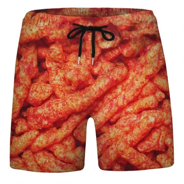 Sausages Food Graphic Beach Shorts Men Short Pants 3D Cheese Printed Elastic Waist Board Trunks Swimsuit homme 2023 Ice 1