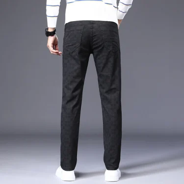 OUSSYU Brand New Men's Slim Plaid Casual Pants Men High Quality 98% Cotton Stretch Classic Trousers Male Plus Size 28 38 40 42 3