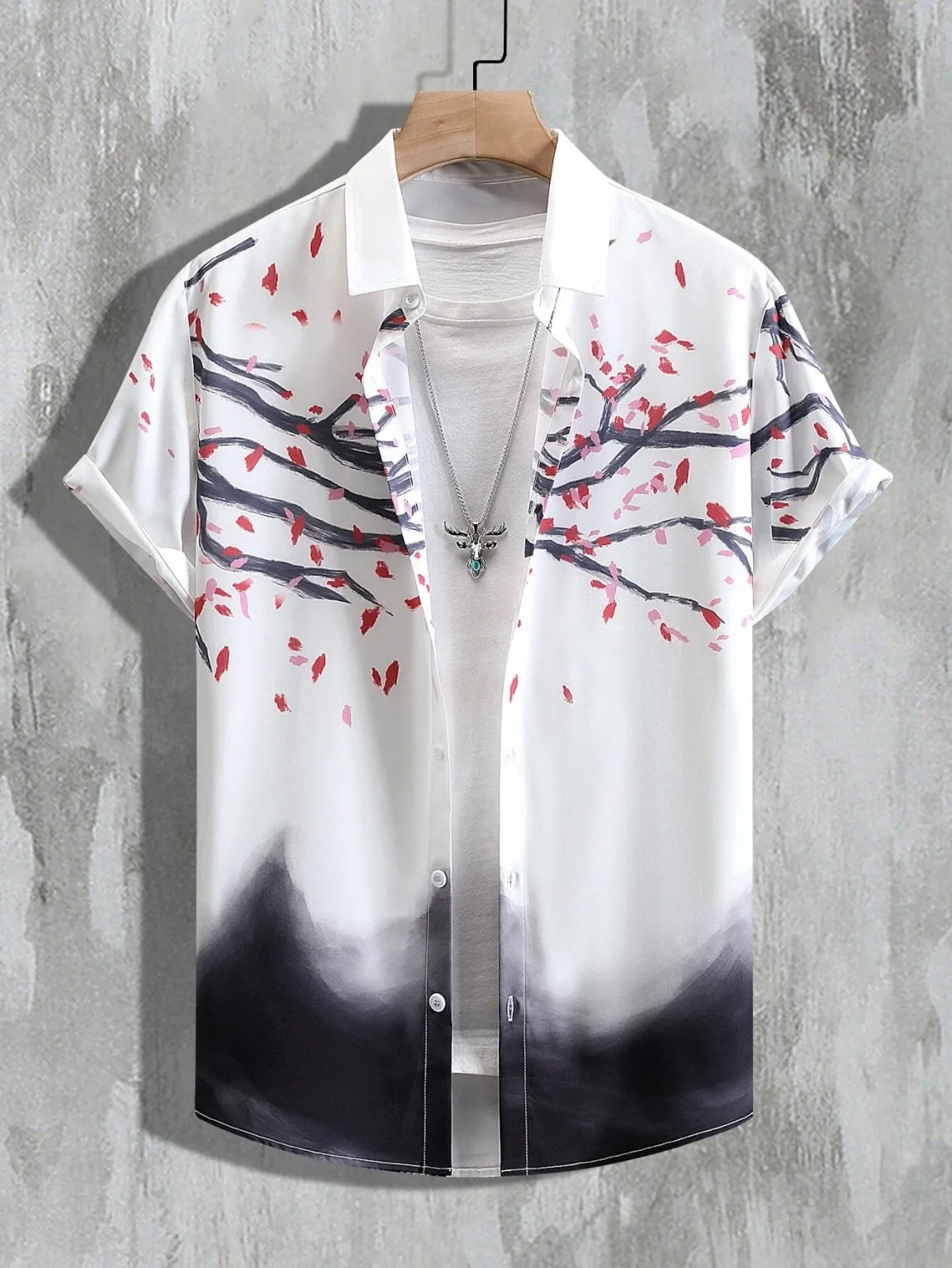 Men's Summer Designer Shirt 3D Ancient Style Plum Blossom Print Hawaiian Shirt Short Sleeve Floral Fashion Retro 5